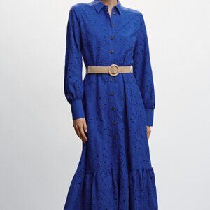 Mango Blue Shirt Dress